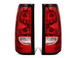 Factory Style Tail Lights; Chrome Housing; Red Lens (03-06 Silverado 2500 HD)
