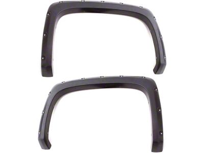 Elite Series Rivet Style Fender Flares; Front; Textured Black (15-19 Silverado 2500 HD)