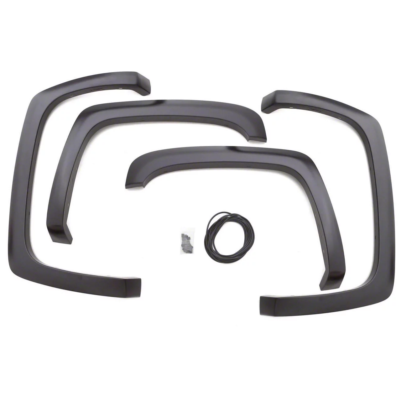 Silverado 2500 Fender Flare; Sport Style; Front and Rear; Smooth Black Finish; 5 x 1Inch; 4