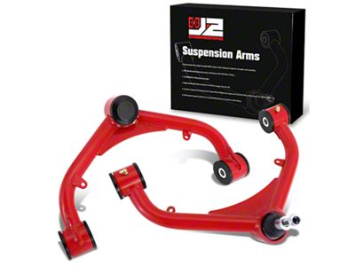 Front Upper Control Arms for 2 to 4-Inch Lift; Red (07-10 Silverado 2500 HD)