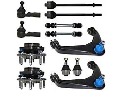 Front Wheel Hub and Bearing Assemblies with Upper Control Arms, Ball Joints, Sway Bar Links and Tie Rod Ends (01-06 4WD Silverado 2500 HD w/ Heavy Duty Suspension)