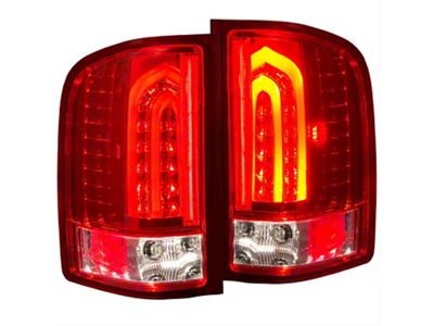 G2 LED Tail Lights; Chrome Housing; Red Lens (07-14 Silverado 2500 HD)