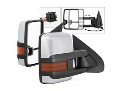 G3 Powered Heated Telescoping Mirrors with Amber LED Turn Signals; Chrome (14-16 Silverado 2500 HD)
