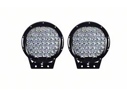 Gladiator Roll Bar with 9-Inch Red Round Flood LED Lights; Black (15-25 Silverado 2500 HD)