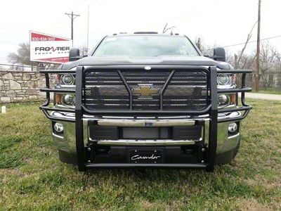 Grille Guard; Not Pre-Drilled for Front Parking Sensors; Black (15-19 Silverado 2500 HD)
