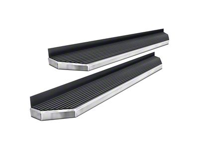 H-Style Running Boards; Polished (07-19 Silverado 2500 HD Regular Cab)