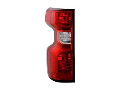 Halogen Tail Light; Chrome Housing; Red Clear Lens; Driver Side (20-21 Silverado 2500 HD w/ Factory Halogen Tail Lights)