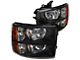 Factory Style Headlights; Matte Black Housing; Clear Lens (07-14 Silverado 2500 HD)