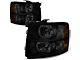 Headlights with Amber Corner Lights; Black Housing; Smoked Lens (07-14 Silverado 2500 HD)