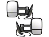 Heated Manual Towing Mirrors; Textured Black (15-19 Silverado 2500 HD)