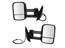 Heated Manual Towing Mirrors; Textured Black (07-14 Silverado 2500 HD)