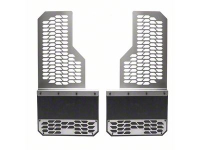Putco Hex Mud Skins; Brushed; Front (15-19 Silverado 2500 HD DRW)