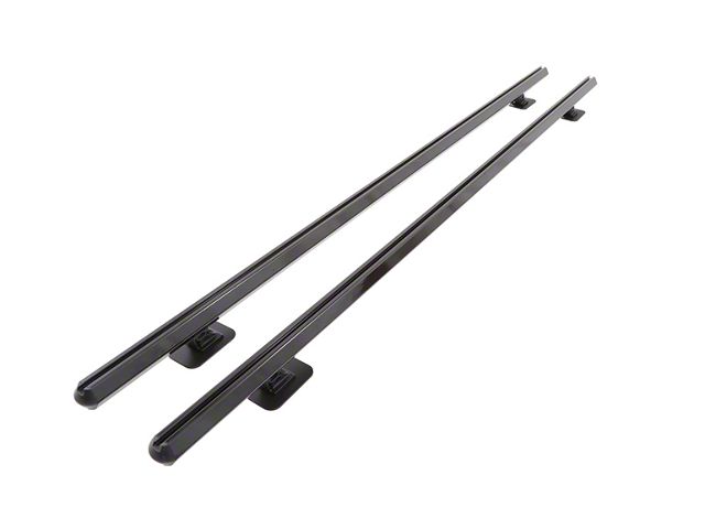 Hex Side Rails; Gloss Black (15-24 Silverado 2500 HD w/ 8-Foot Long Box)