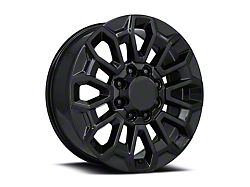 High Country Style Gloss Black 8-Lug Wheel; 22x8.5; 44mm Offset (20-25 Silverado 2500 HD)