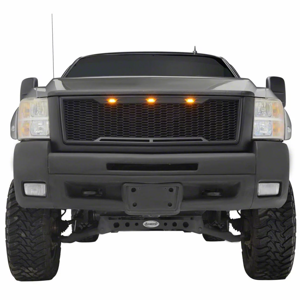 Silverado 2500 Impulse Upper Replacement Grille With Amber Led Lights