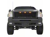 RedRock Impulse Upper Replacement Grille with Amber LED Lights; Matte Black (07-10 Silverado 2500 HD)