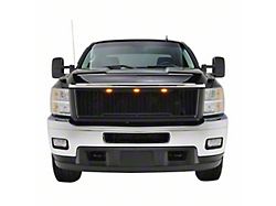 Impulse Upper Replacement Grille with Amber LED Lights; Matte Black (11-14 Silverado 2500 HD)