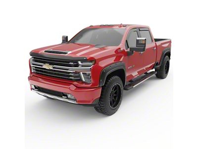 EGR In-Channel Window Visors; Front and Rear; Dark Smoke (20-24 Silverado 2500 HD Double Cab)