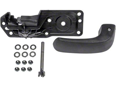 Interior Door Handle; Front Left; Black; Metal; Plastic; Repair Kit (07-14 Silverado 2500 HD Crew Cab)