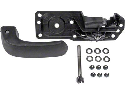 Interior Door Handle; Front Right; Black; Metal; Plastic; Repair Kit (07-14 Silverado 2500 HD Crew Cab)