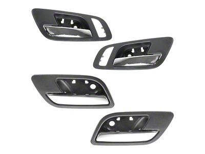 Interior Door Handles; Front and Rear; Chrome and Black (07-13 Silverado 2500 HD Crew Cab)