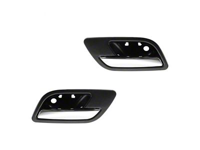 Interior Door Handles; Rear; Chrome and Black (07-14 Silverado 2500 HD Crew Cab)