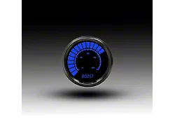 LED Analog Bargraph Boost Gauge with Black Bezel; 2-1/16-Inch; Blue; 0-60 PSI (Universal; Some Adaptation May Be Required)