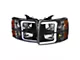 LED Bar Factory Style Headlights with Bumper Lights; Matte Black Housing; Clear Lens (07-14 Silverado 2500 HD)