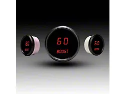 LED Digital Boost Gauge with Black Bezel; 2-1/16-Inch; Red; 0-60 PSI (Universal; Some Adaptation May Be Required)