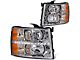 LED DRL Headlights with Amber Corner Lights; Chrome Housing; Clear Lens (07-14 Silverado 2500 HD)