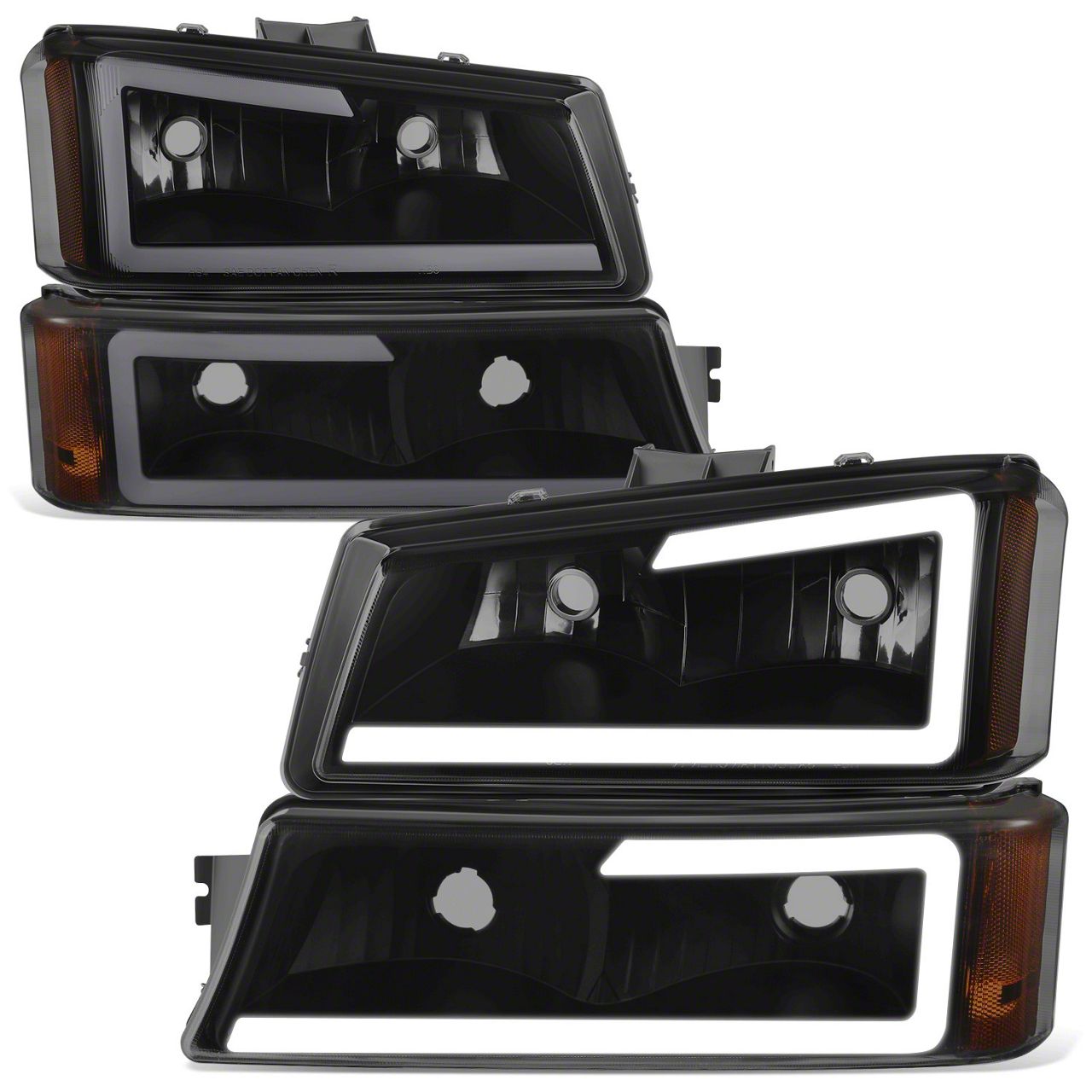 Silverado Corner Lights Smoked Housing Amber Corner Headlight Bumper Lamps For 2003-2006 Chevy Silverado (Avalanche W/o Cladding) 2006 Chevy Silverado Clear Headlights - Foto 14