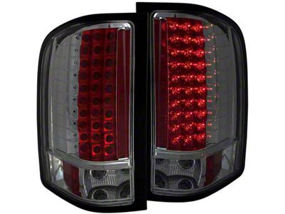 LED Tail Lights; Chrome Housing; Smoked Lens (07-14 Silverado 2500 HD)