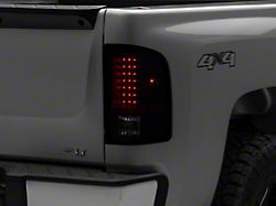 LED Tail Lights; Black Housing; Clear Lens (07-14 Silverado 2500 HD)