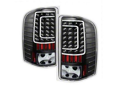 LED Tail Lights; Black Housing; Clear Lens (07-14 Silverado 2500 HD)