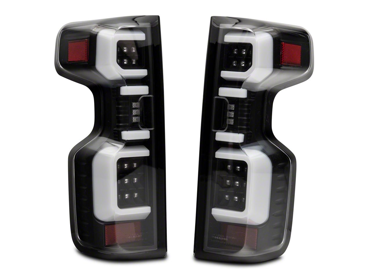 LED Tube DRL Tail Lights Black Housing For Chevy Silverado 1500/2500HD 2019-24