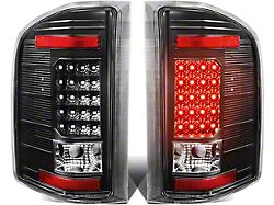 LED Tail Lights; Black Housing; Clear Lens (07-14 Silverado 2500 HD)