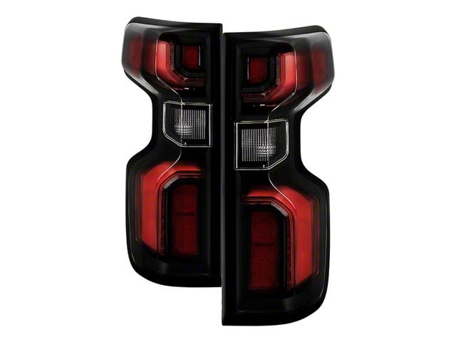 LED Tail Lights; Black Housing; Red/Clear Lens (20-23 Silverado 2500 HD w/ Factory Halogen Tail Lights)