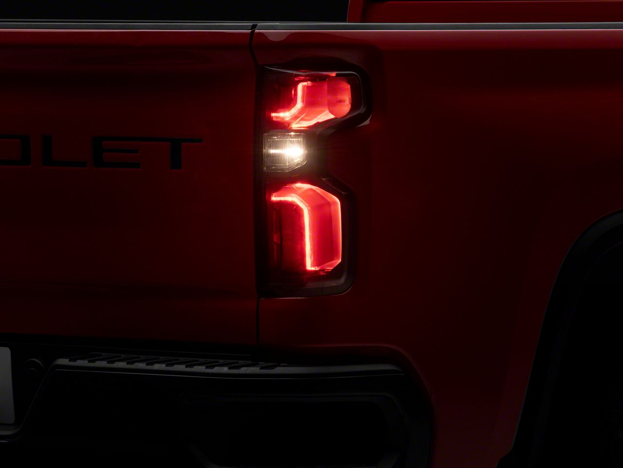 ANZO LED Tail Lights Black Housing Red/Clear Lens for 2014-2018 GMC Sierra