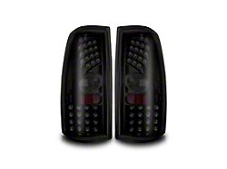 LED Tail Lights; Black Housing; Smoked Lens (01-06 Silverado 2500 HD)