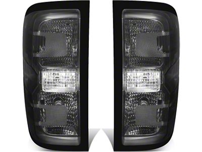 LED Tail Lights; Black Housing; Smoked Lens (15-19 Silverado 2500 HD w/ Factory Halogen Tail Lights)
