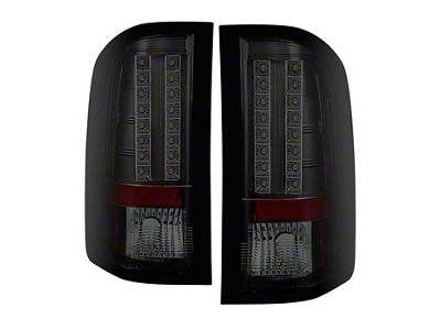LED Tail Lights; Black Housing; Smoked Lens (07-14 Silverado 2500 HD)