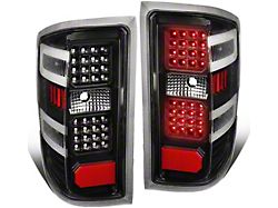 LED Tail Lights; Black Housing; Clear Lens (15-19 Silverado 2500 HD w/ Factory Halogen Tail Lights)