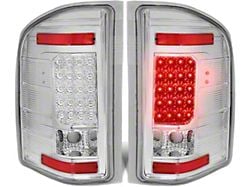 LED Tail Lights; Chrome Housing; Clear Lens (07-14 Silverado 2500 HD)
