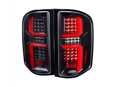 LED Tail Lights; Jet Black Housing; Clear Lens (07-14 Silverado 2500 HD)