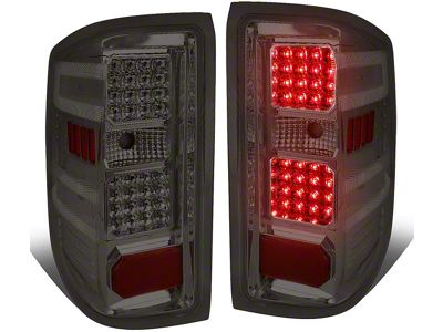 LED Tail Lights; Chrome Housing; Smoked Lens (15-19 Silverado 2500 HD w/ Factory Halogen Tail Lights)