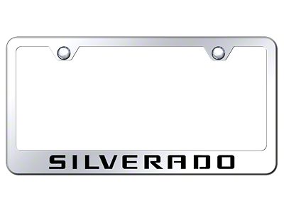 Silverado Laser Etched License Plate Frame (Universal; Some Adaptation May Be Required)