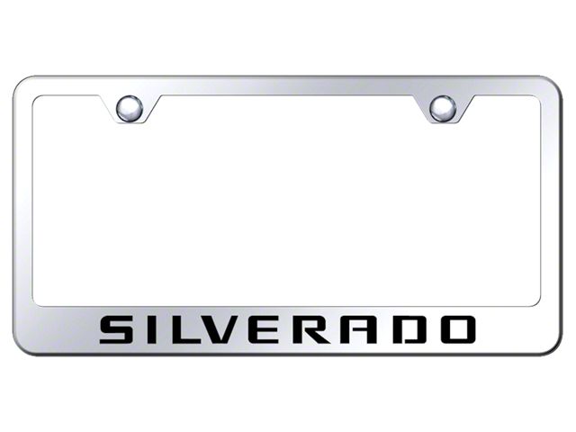 Silverado Laser Etched License Plate Frame (Universal; Some Adaptation May Be Required)