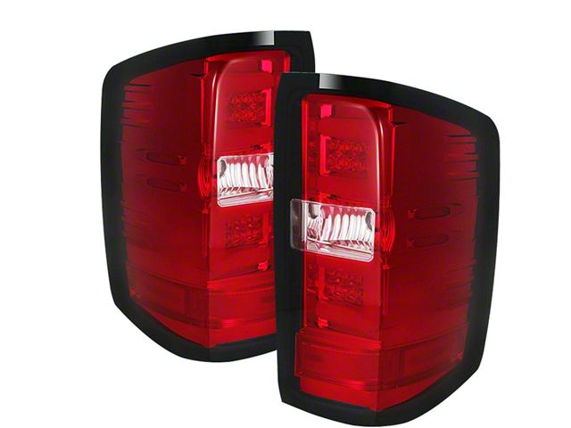 Light Bar LED Tail Lights; Chrome Housing; Red/Clear Lens (15-19 Silverado 2500 HD w/ Factory Halogen Tail Lights)