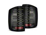 AlphaRex LUXX-Series LED Tail Lights; Alpha Black Housing; Clear Lens (17-19 Silverado 2500 HD w/ Factory Halogen Tail Lights)