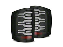 AlphaRex LUXX-Series LED Tail Lights; Black Housing; Clear Lens (17-19 Silverado 2500 HD w/ Factory Halogen Tail Lights)